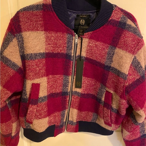 House of Harlow 1960 Jackets & Blazers - NWT House of Harlow 1960 Plaid Wool Blend Cropped Bomber Jacket size L